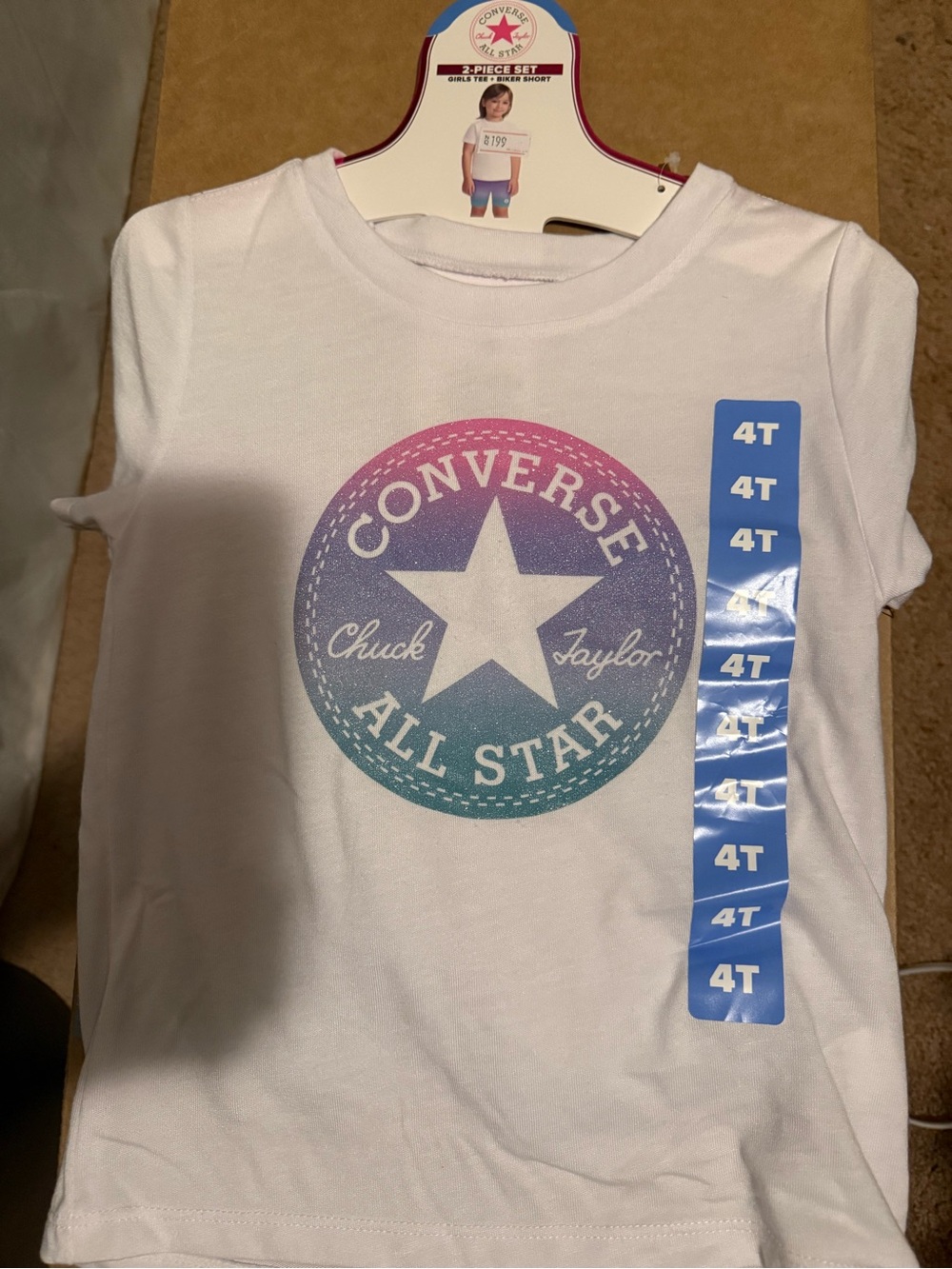 Toddler girls Converse outfit with Pink-to-Blue Gradient All Star Logo